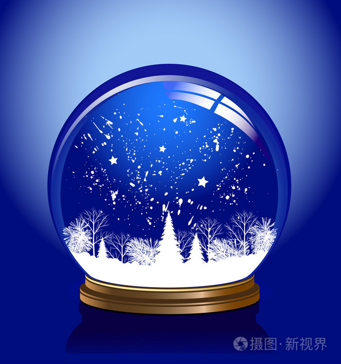 矢量雪景球