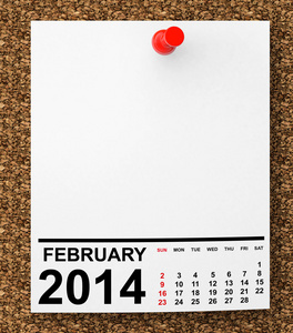 2014 年 2 月的日历