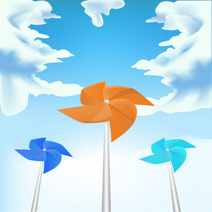 折纸风车图片-折纸风车素材-折纸风车插画-摄图新视界