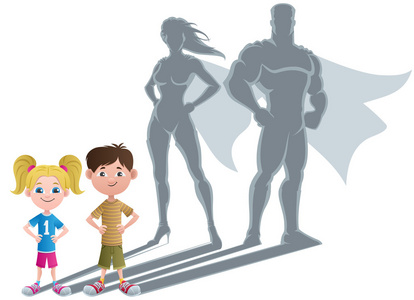 孩子们的超级英雄概念