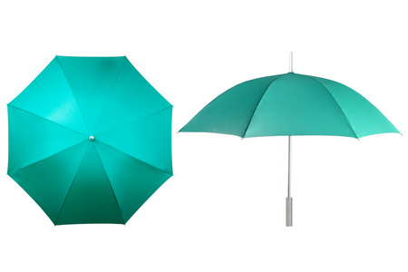 组的绿色遮阳伞