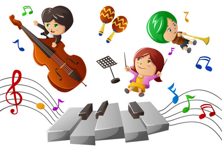 孩子玩音乐图片