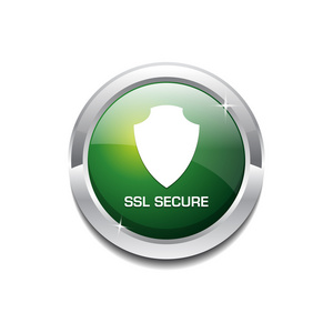 受 ssl 保护的安全矢量图标按钮