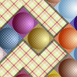不同颜色的球从抽象图案