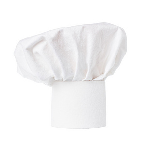 白色厨师帽，孤立的白色背景上的厨师帽