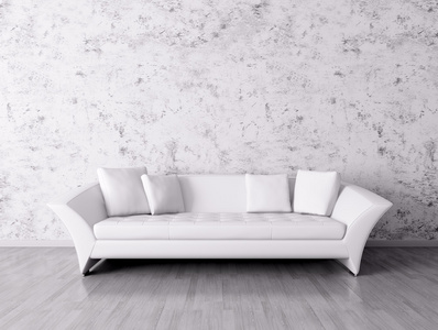 现代室内与白色沙发