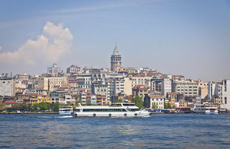 塔在伊斯坦布尔 beyoglu 历史区与加拉塔