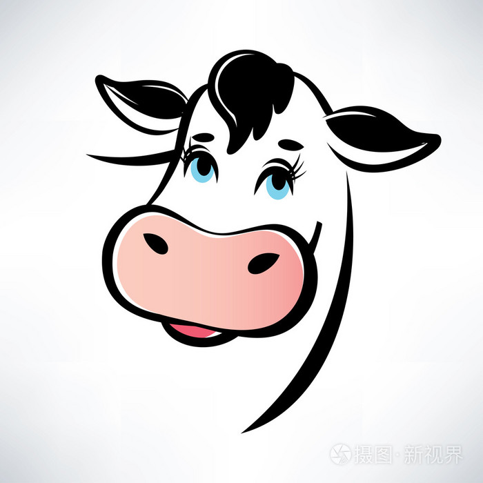 快乐牛画像概述的矢量符号