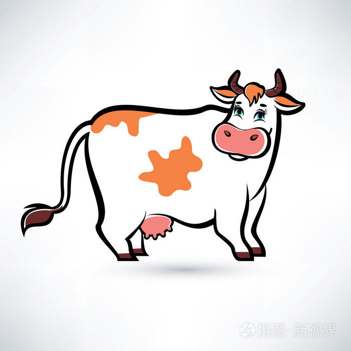 快乐牛画像概述的矢量符号