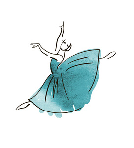 新疆舞蹈手绘图图片