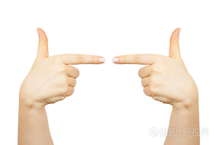 手指指向右和左