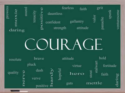 勇气在黑板上的字云概念图片