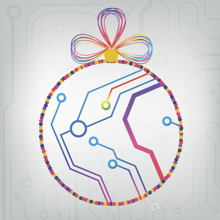 eps10矢量电路板球圣诞节背景纹理