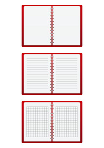 红色的纸质笔记本一套