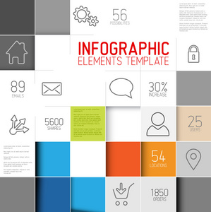 矢量抽象方块背景图信息图表模板