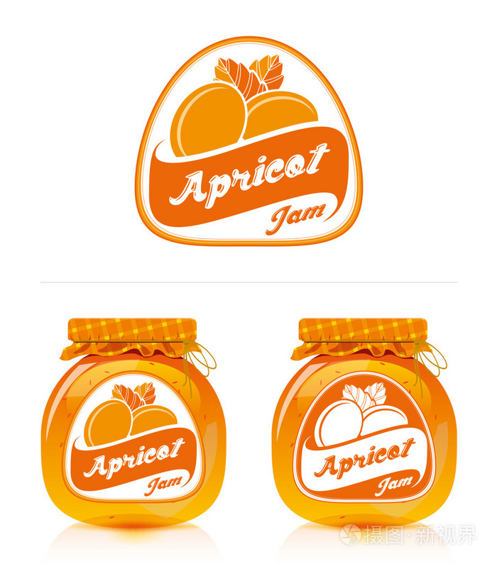 杏酱瓶标签