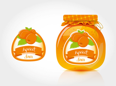 杏酱瓶标签图片