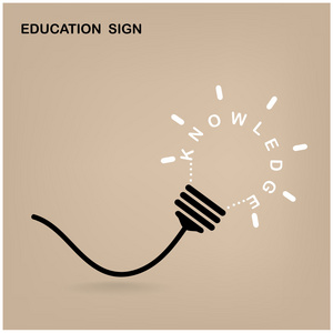 lmpada de luz criativa, sinal de educao