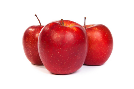 三个新鲜的红苹果图片
