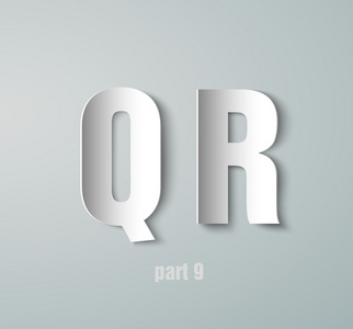 矢量纸图形字母 q，r