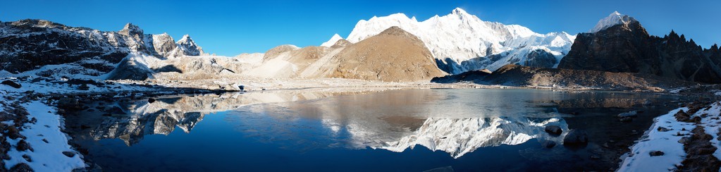 cho 该矿镜像中湖cho 该矿大本营珠穆朗玛峰迷航尼泊尔的视图