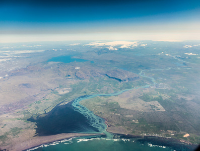 冰岛 航拍的南部海岸