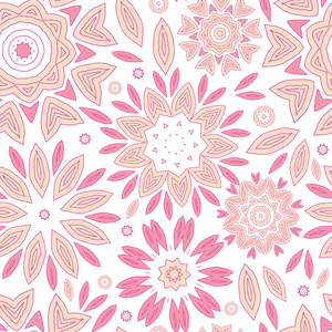 抽象的粉红色花无缝图案背景