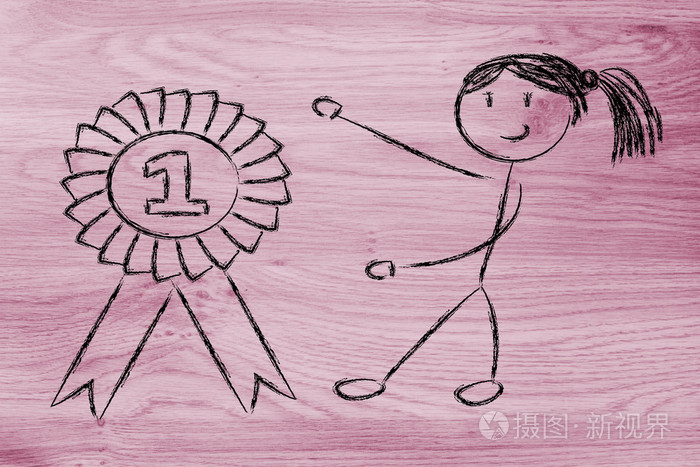 女孩得到第一名得主