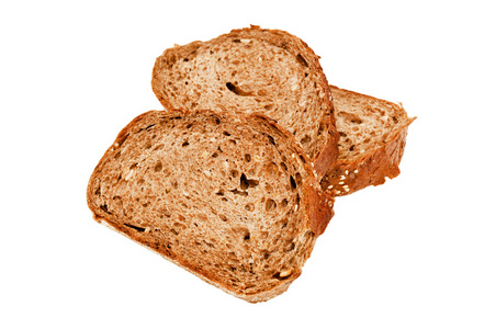 孤立的新鲜面包切片面包