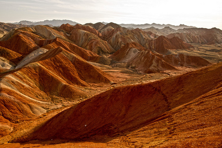 夕阳在山，张掖丹霞，中国