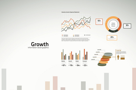 增长图表和图形的商业和公司