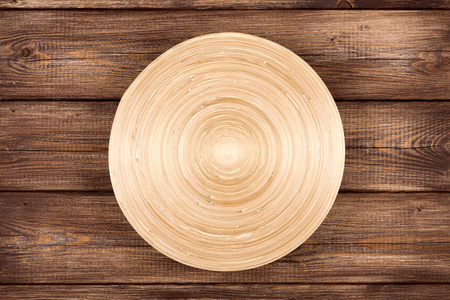 在一张小木桌上的空盘子