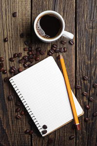 咖啡和记事本