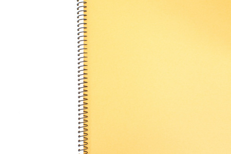 黄色笔记本上白色隔离
