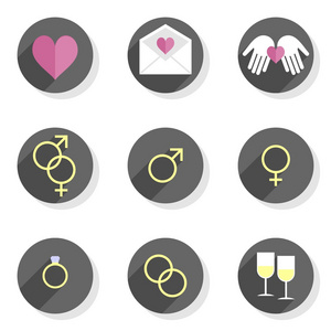 节庆祝活动轮孤立的白色背景上的灰色的扁丝的现代化图标集的感情照片