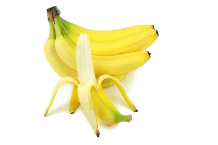 香蕉和剥了皮的香蕉