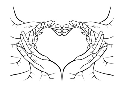 爱双手的象征，