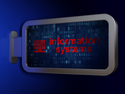 数据的概念 信息系统和计算机 pc 上的广告牌背景