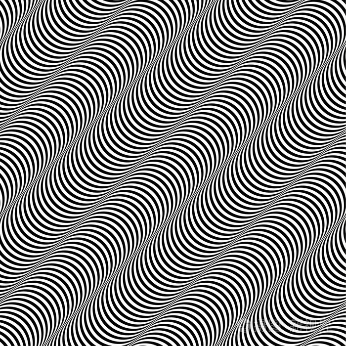 黑色和白色的欧普艺术设计条纹出现倾斜,矢量 s