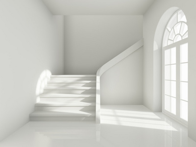 建筑设计的走廊和楼梯