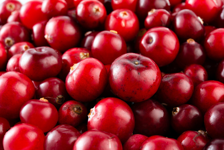 红色成熟红莓的宏.食品背景照片