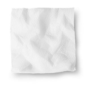 弄皱的纸餐巾