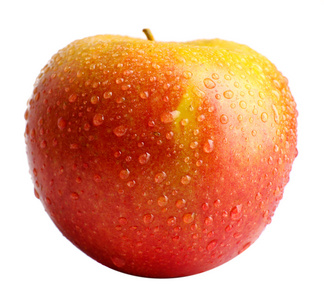 新鲜的红苹果，孤立的白色衬底上