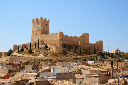 villena 城堡在科斯塔布兰卡西班牙阿利坎特