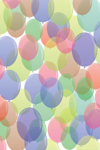 许多彩色气球在无缝模式