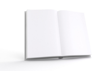 白色立体空白页白色背景上的立体书照片