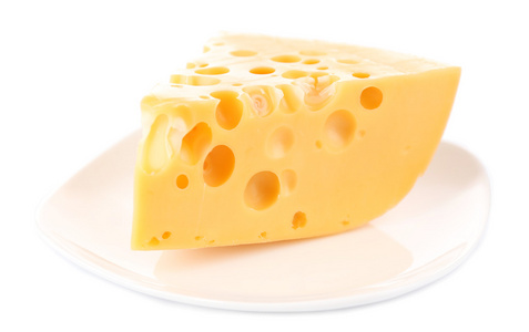 一块奶酪板上白色孤立