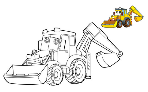 挖掘机涂鸦图片