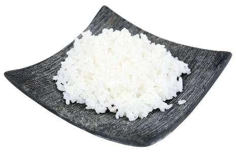 煮好的米饭上白色孤立