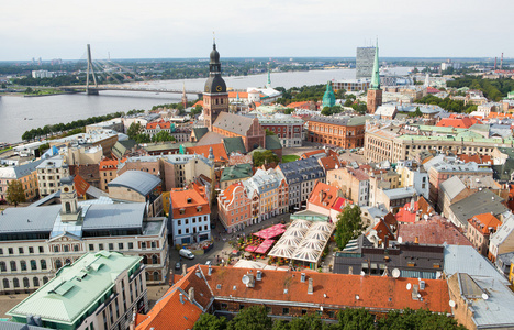 里加，拉脱维亚的全景视图
